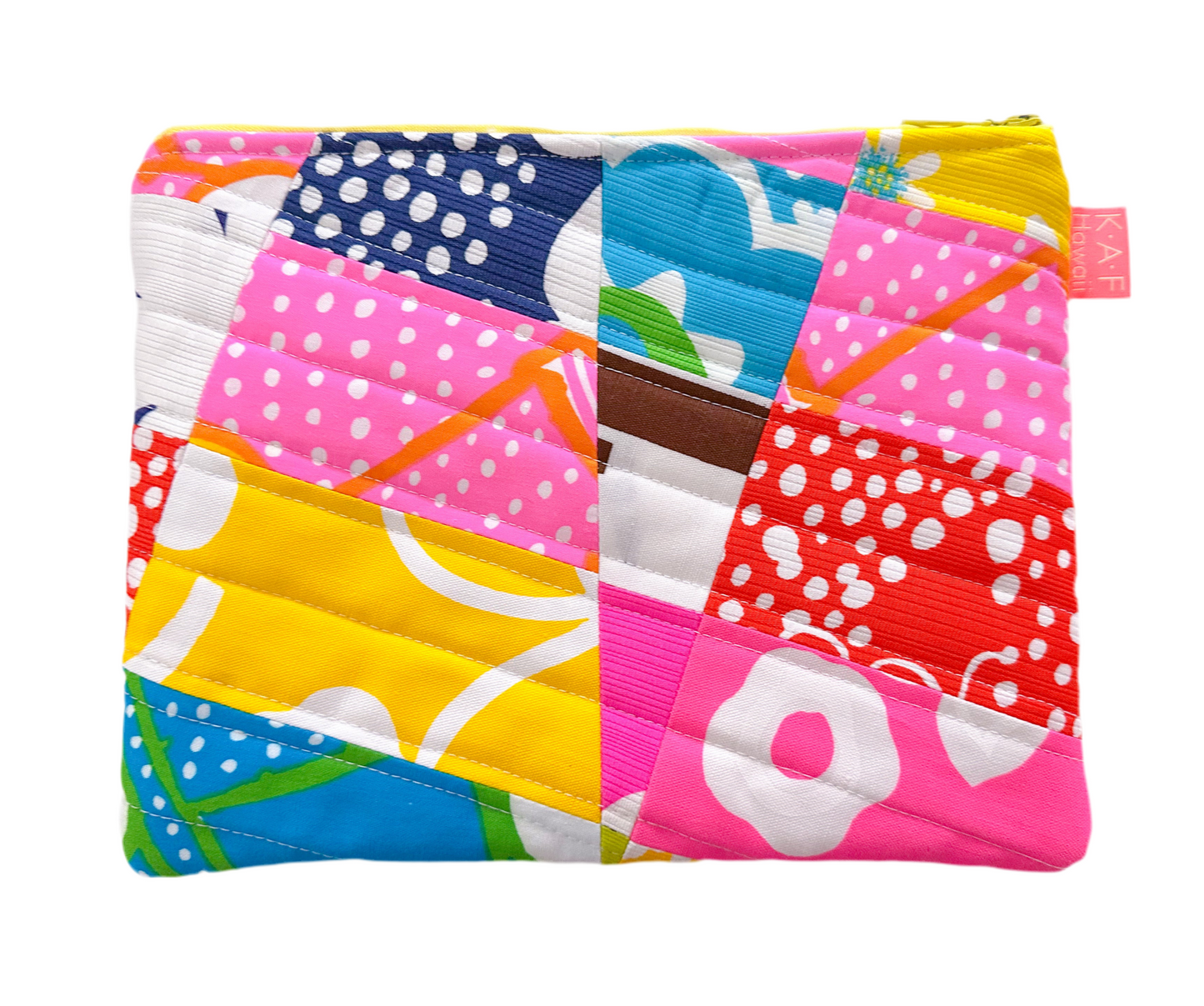 Vintage fabric quilt zip bag