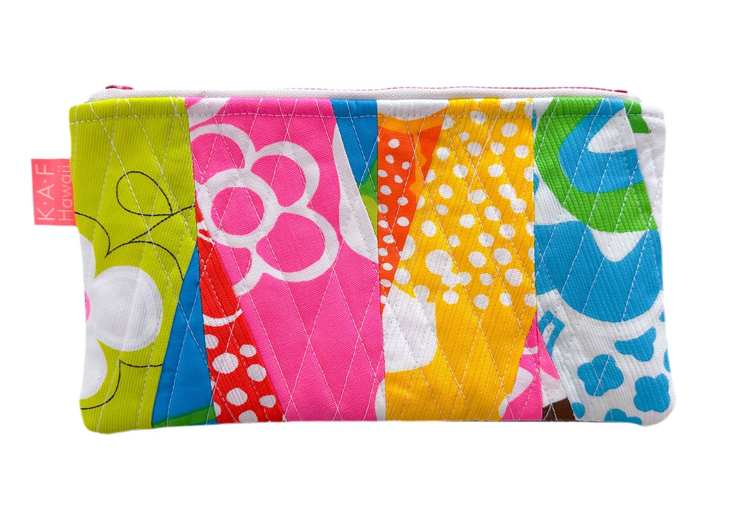Vintage fabric quilt zip bag