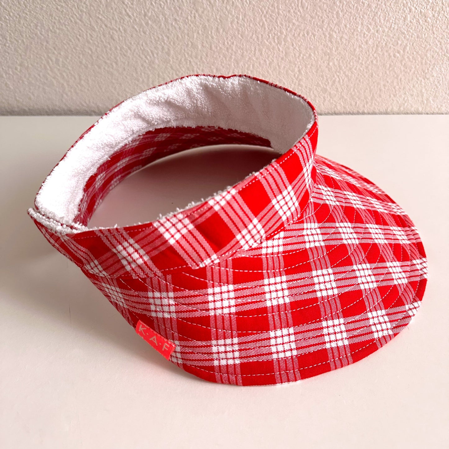 Red Palaka Wide Brim Visor