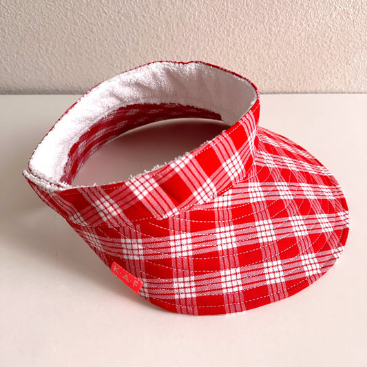 Red Palaka Wide Brim Visor