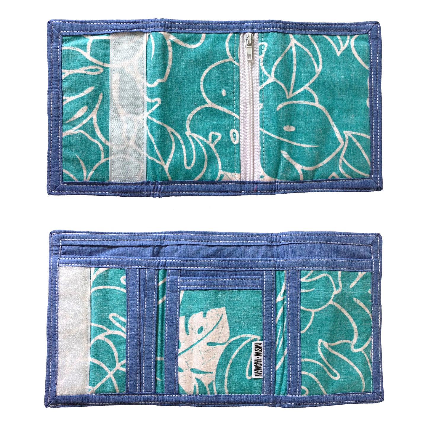Aloha Shirt Trifold Velcro Wallet