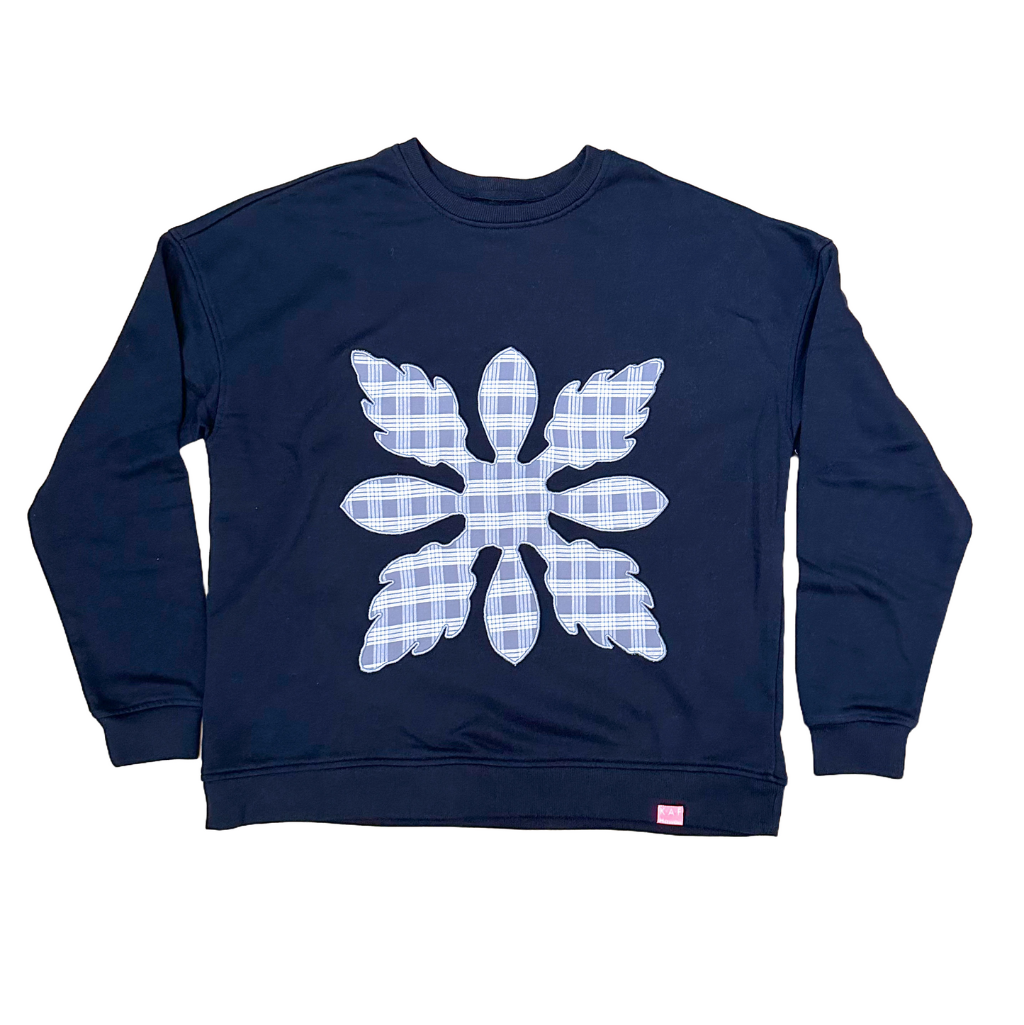Black/Gray Ginger Hawaiian Quilt Patch Sweatshirt XL