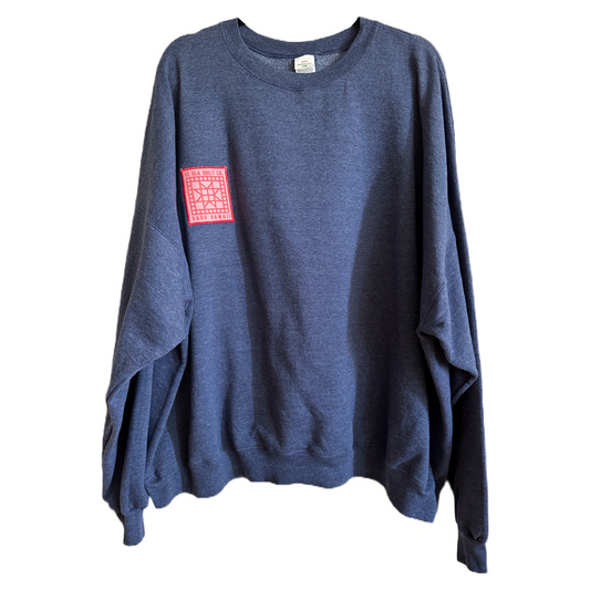 Heather Navy Ke Ola Quilt Co. Quilted Star Patchwork Sweatshirt Size 5XL